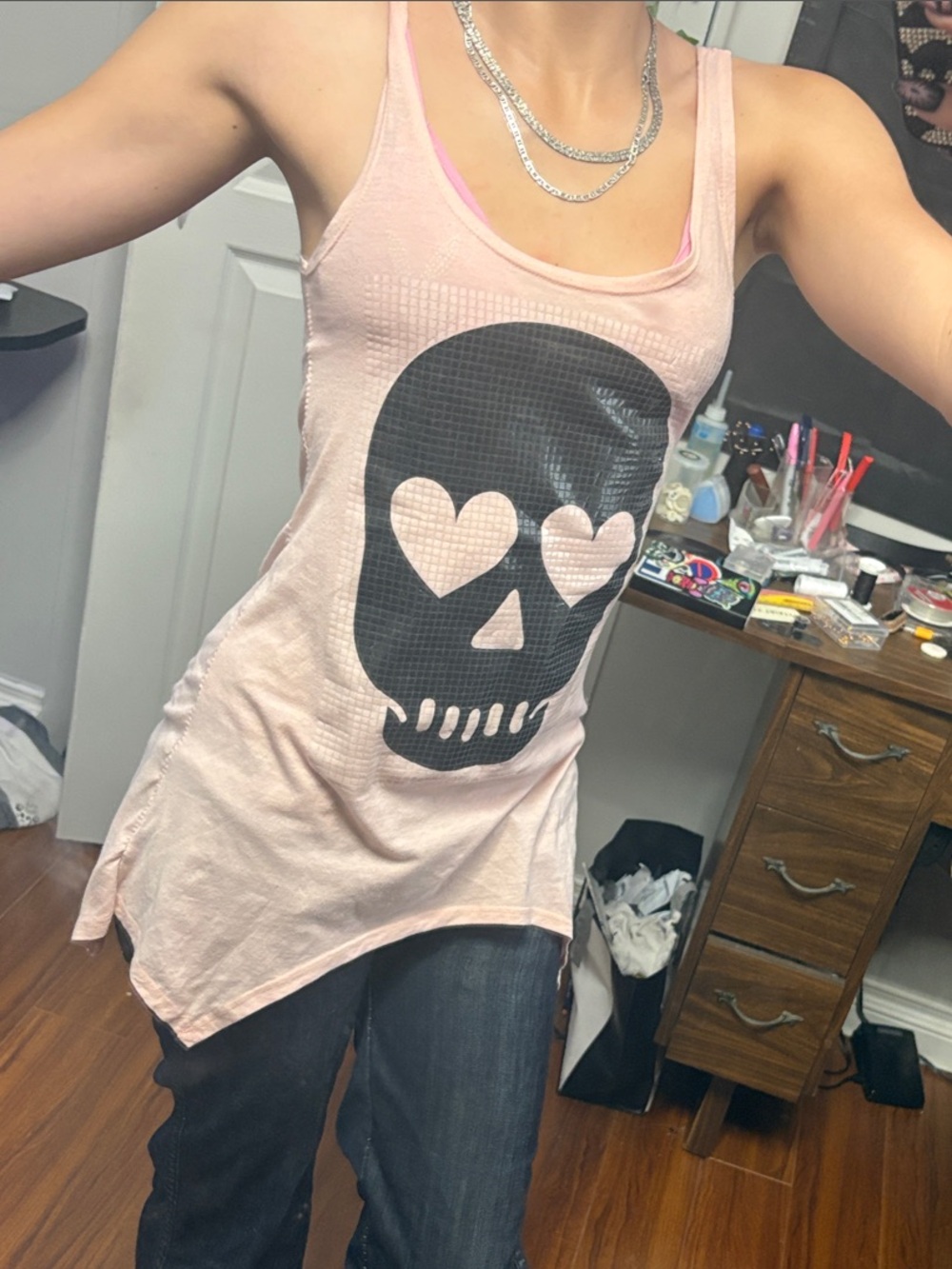 Pink Skull Tank Top - Women's Camisole